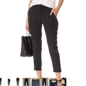 L’agence Bevin Silk Cargo Pants Black
